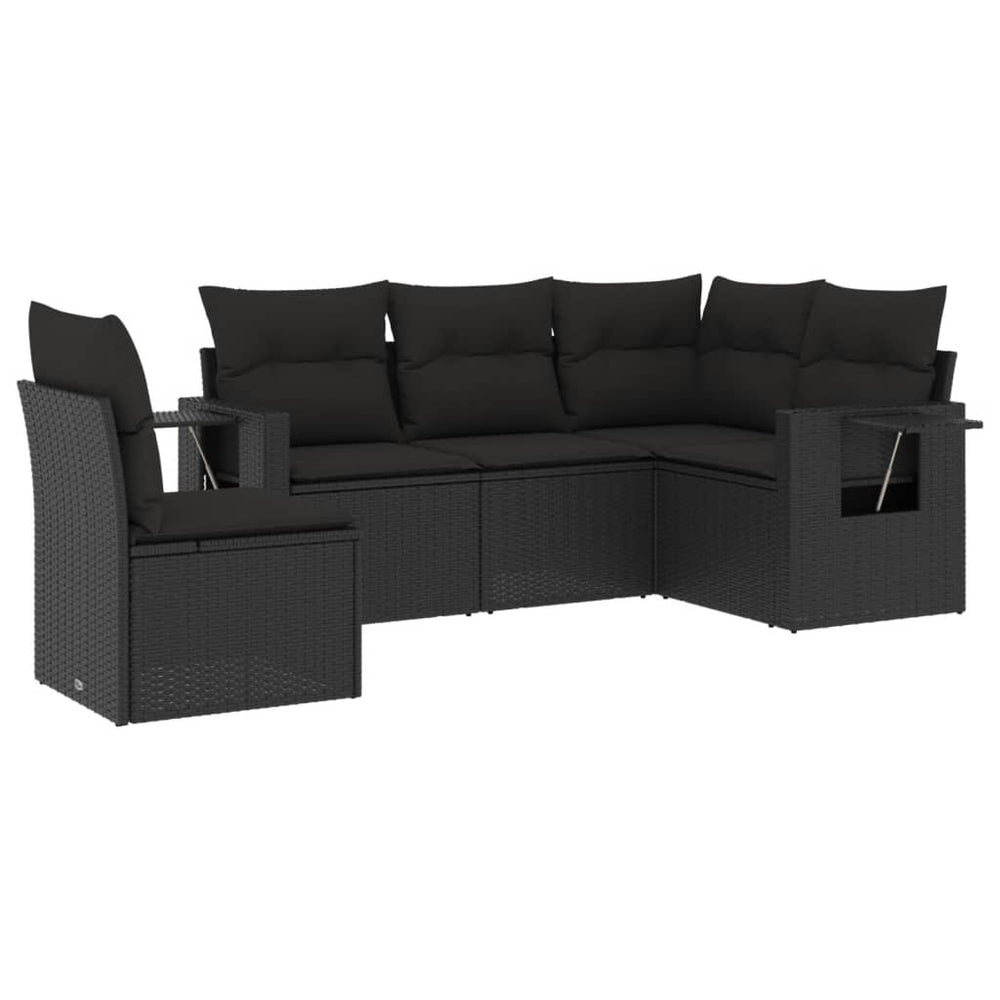Set Mobilier De Grădină Cu Perne, 5 Piese, , Poliratan