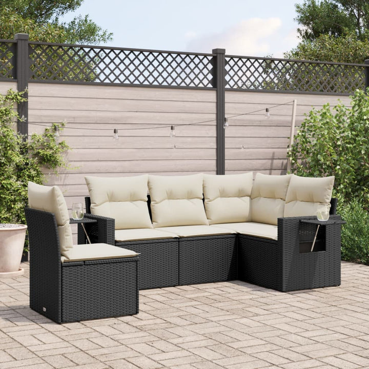 Set Mobilier De Grădină Cu Perne, 5 Piese, , Poliratan