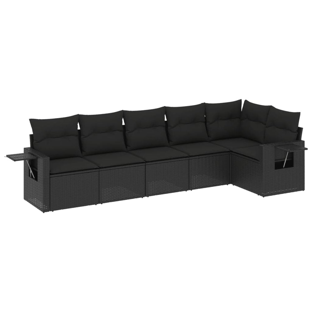 Set Mobilier De Grădină Cu Perne, 6 Piese, , Poliratan