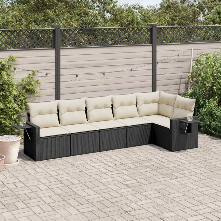 Set Mobilier De Grădină Cu Perne, 6 Piese, , Poliratan