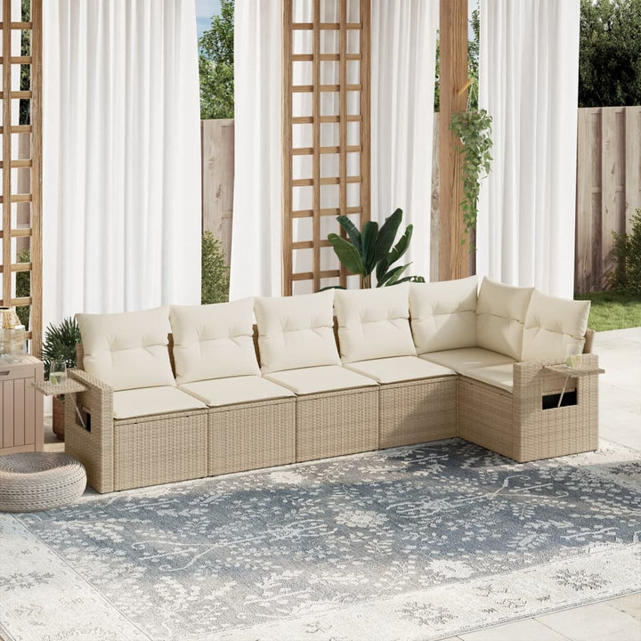 Set Mobilier De Grădină Cu Perne, 6 Piese, , Poliratan