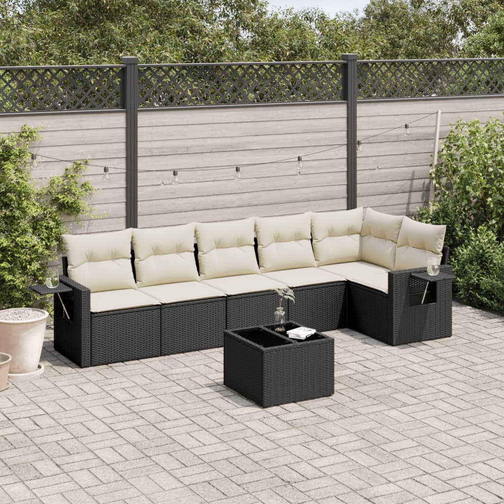 Set Mobilier De Grădină Cu Perne, 6 Piese, , Poliratan