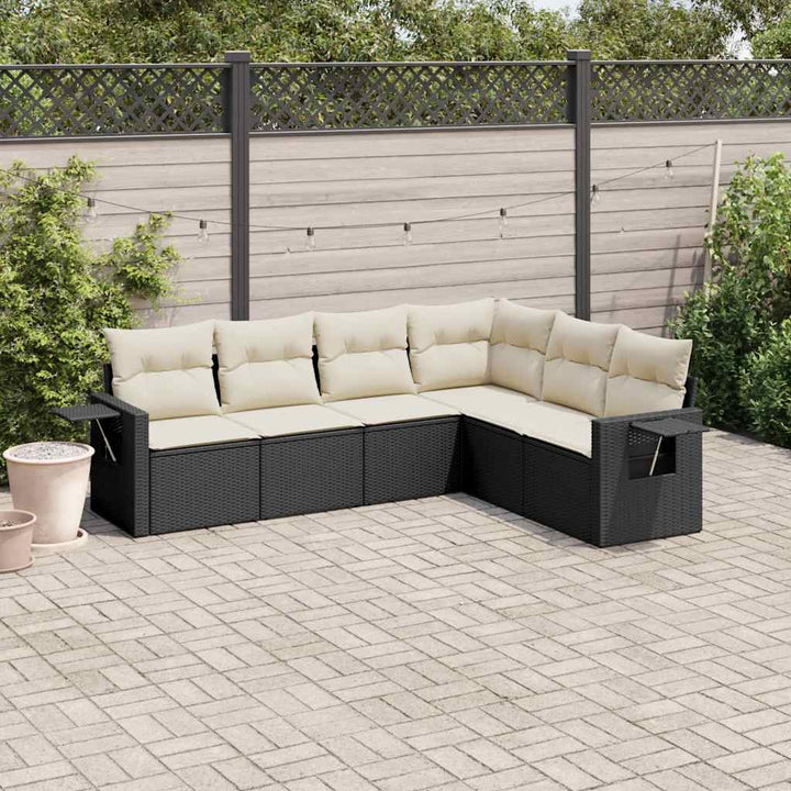 Set Mobilier De Grădină Cu Perne, 6 Piese, , Poliratan