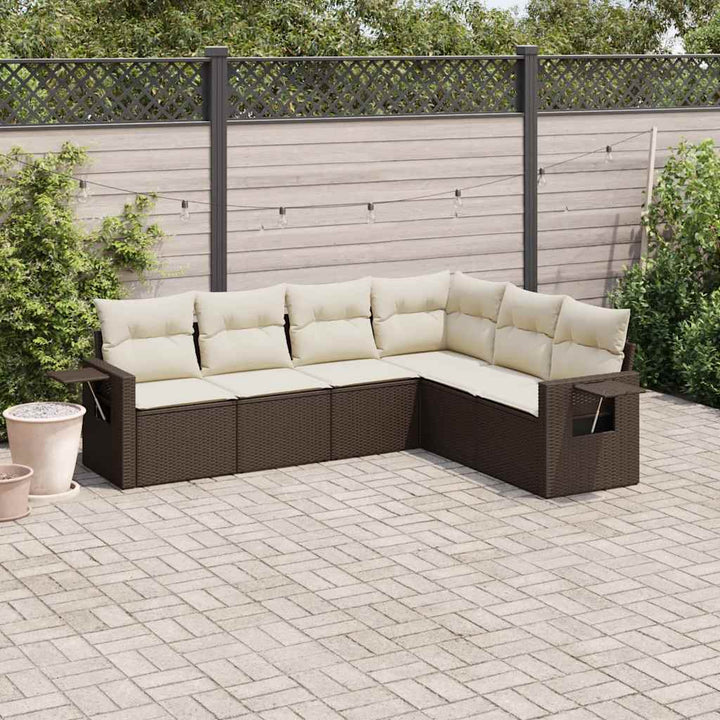 Set Mobilier De Grădină Cu Perne, 6 Piese, , Poliratan