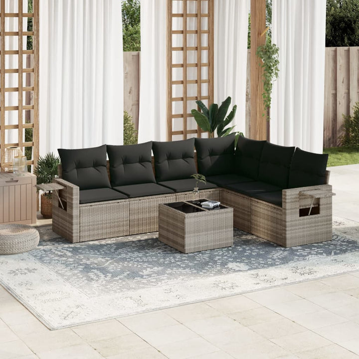 Set Mobilier De Grădină Cu Perne, 6 Piese, , Poliratan