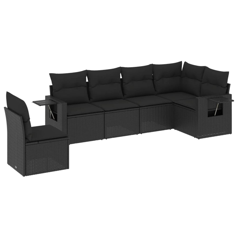 Set Mobilier De Grădină Cu Perne, 6 Piese, , Poliratan