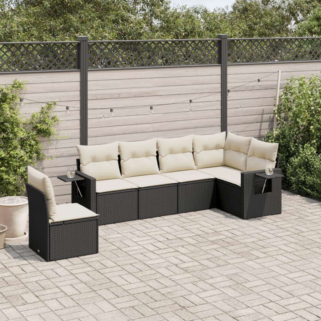 Set Mobilier De Grădină Cu Perne, 6 Piese, , Poliratan