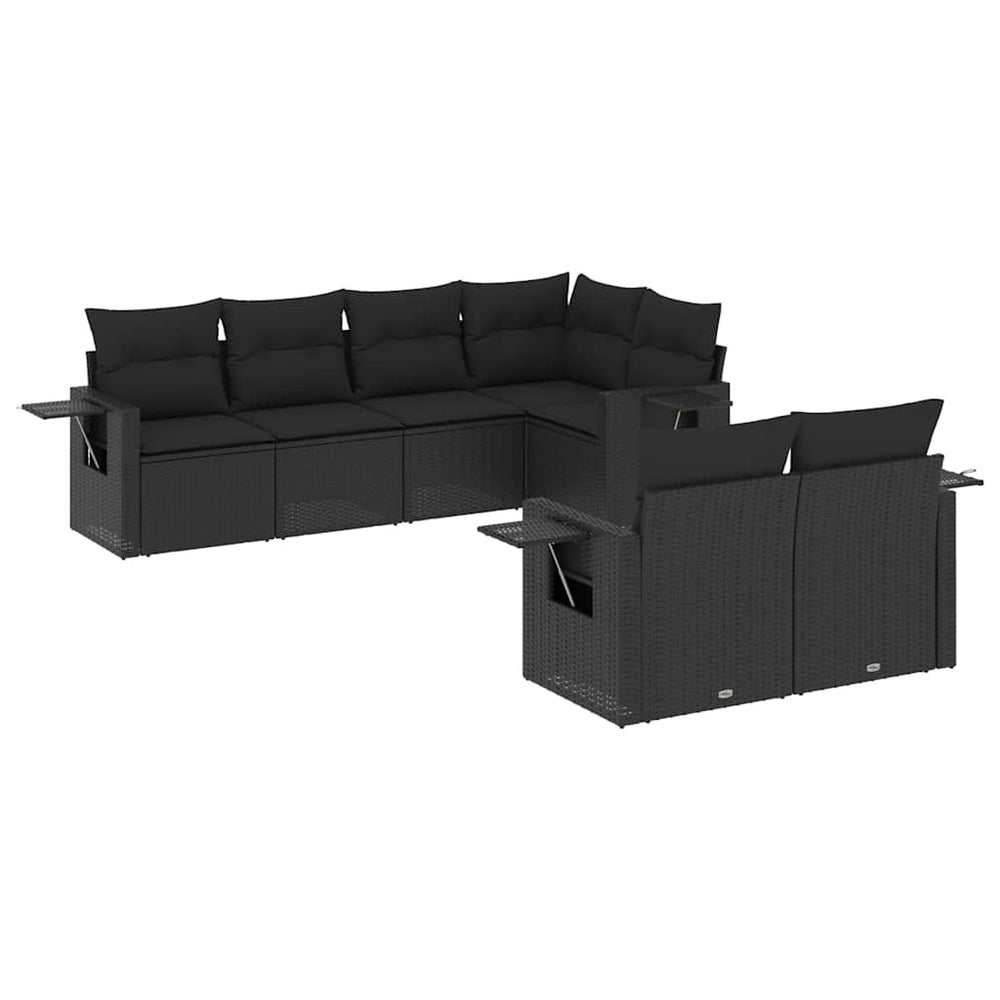 Set Canapele De Grădină Cu Perne, 7 Piese, , Poliratan