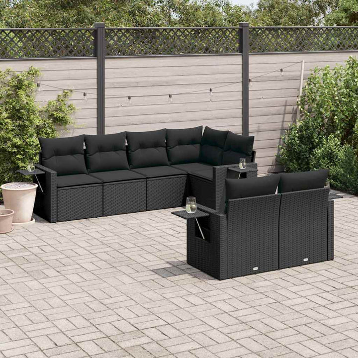 Set Canapele De Grădină Cu Perne, 7 Piese, , Poliratan