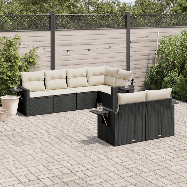 Set Canapele De Grădină Cu Perne, 7 Piese, , Poliratan