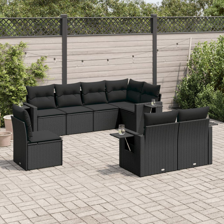 Set Canapele De Grădină Cu Perne, 8 Piese, , Poliratan