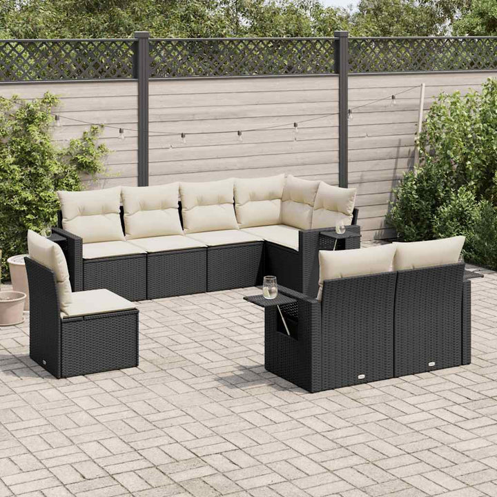 Set Canapele De Grădină Cu Perne, 8 Piese, , Poliratan