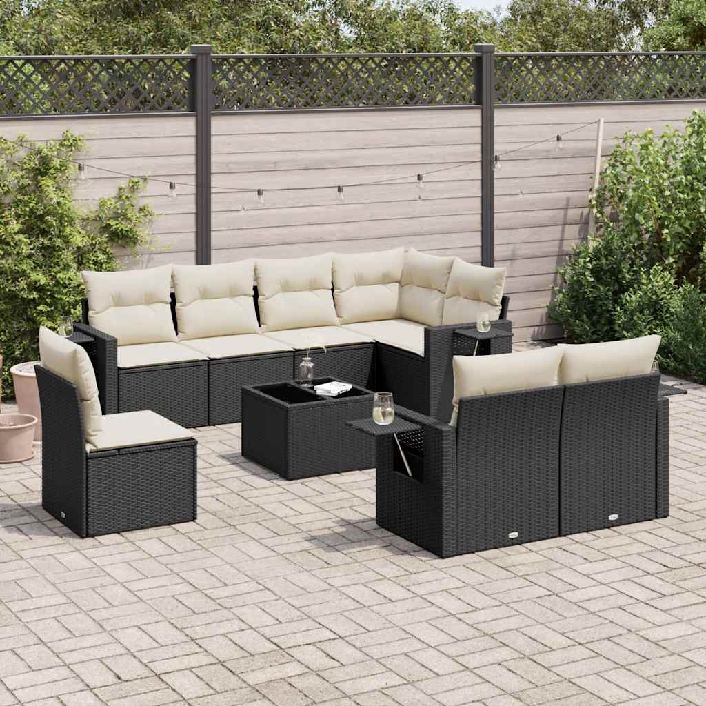 Set Canapele De Grădină Cu Perne, 8 Piese, , Poliratan