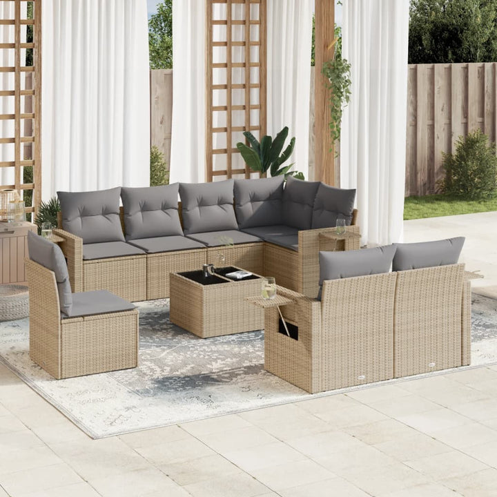 Set Canapele De Grădină Cu Perne, 8 Piese, , Poliratan