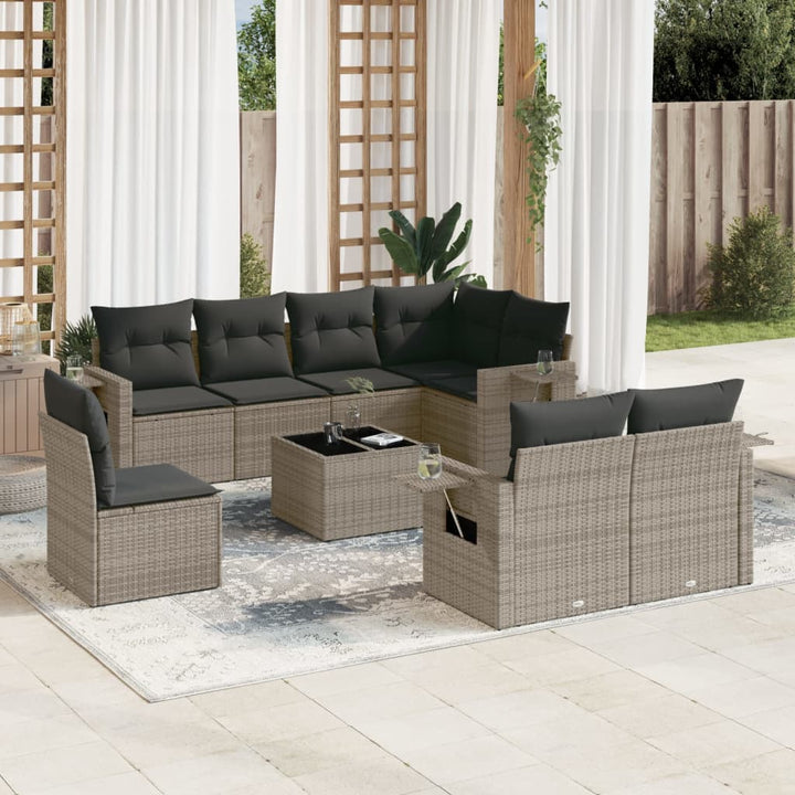 Set Canapele De Grădină Cu Perne, 8 Piese, , Poliratan