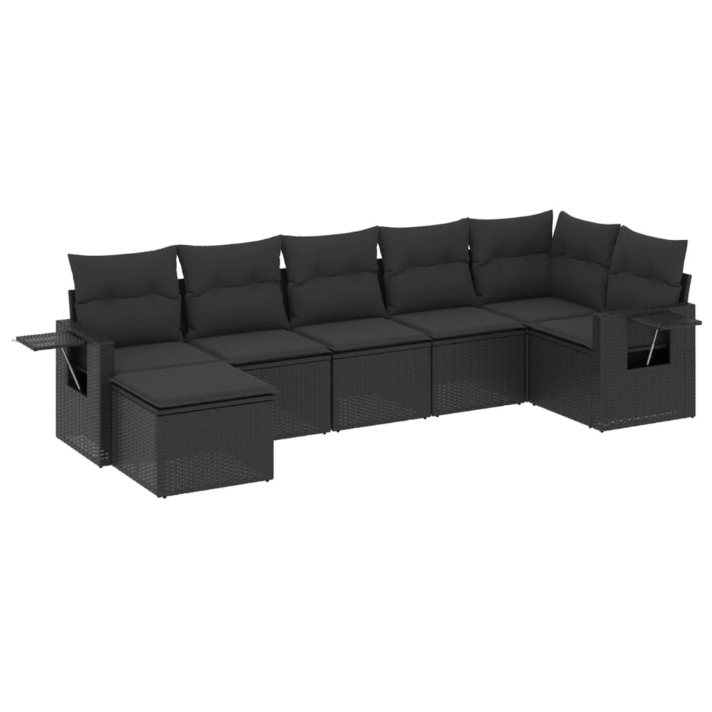 Set Canapele De Grădină Cu Perne, 7 Piese, , Poliratan