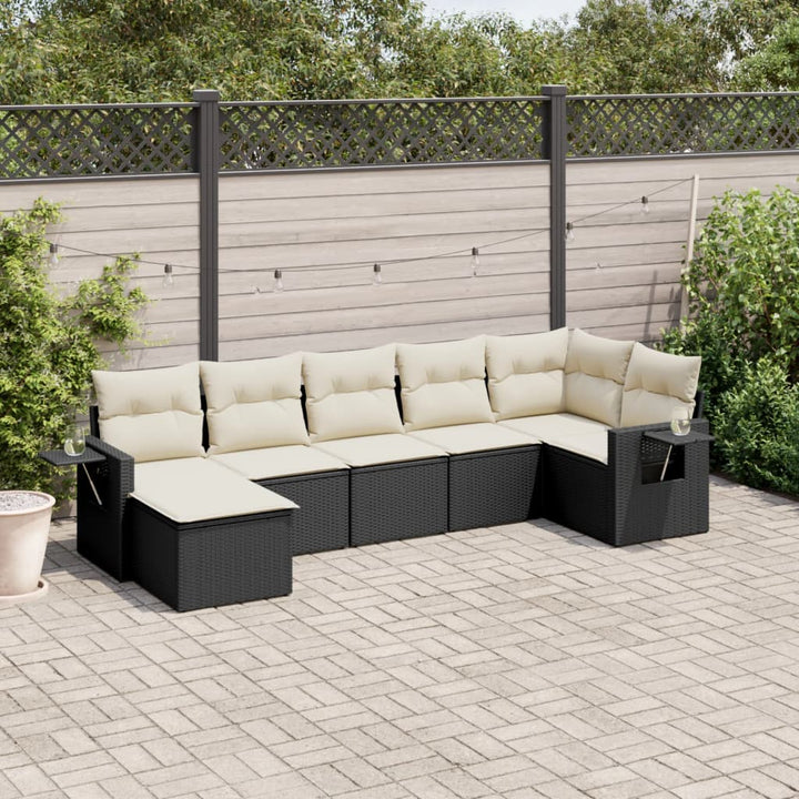 Set Canapele De Grădină Cu Perne, 7 Piese, , Poliratan