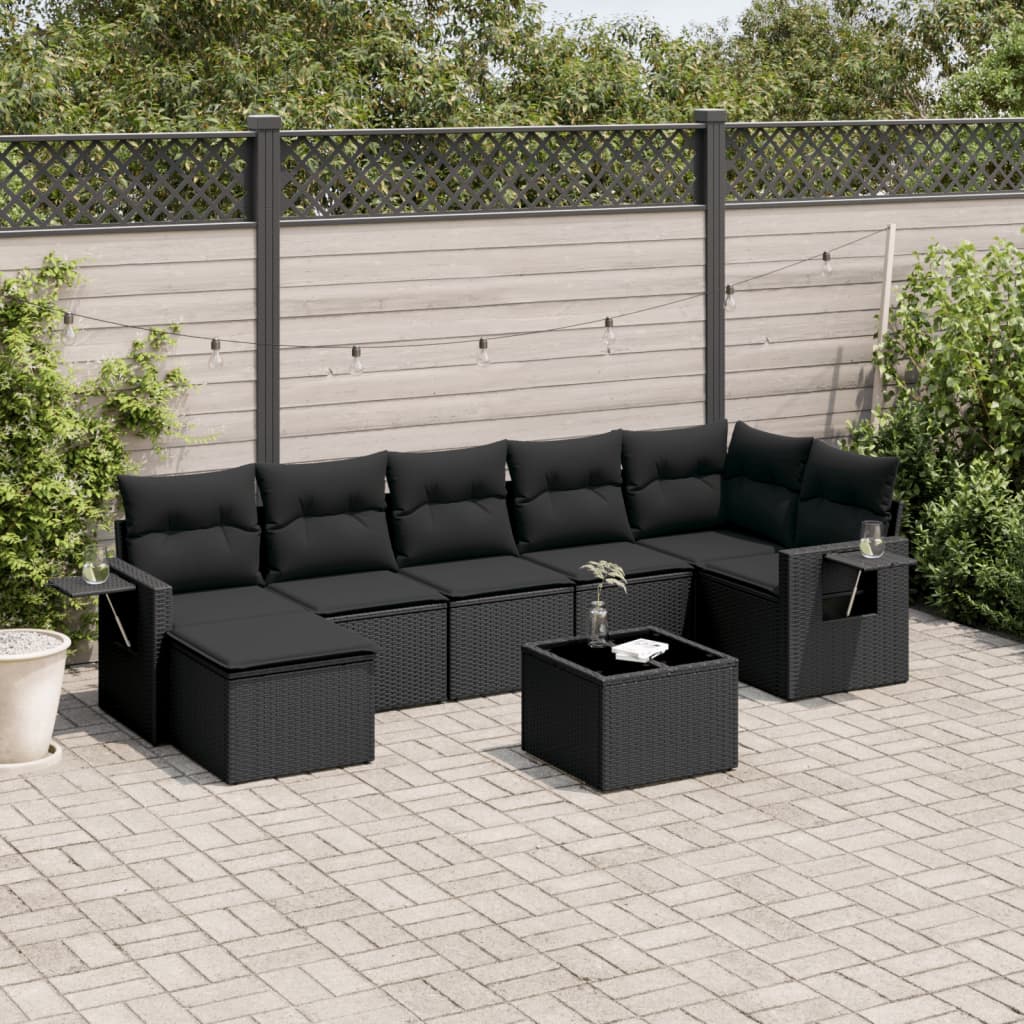Set Canapele De Grădină Cu Perne, 7 Piese, , Poliratan