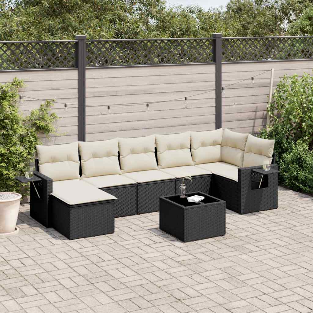 Set Canapele De Grădină Cu Perne, 7 Piese, , Poliratan