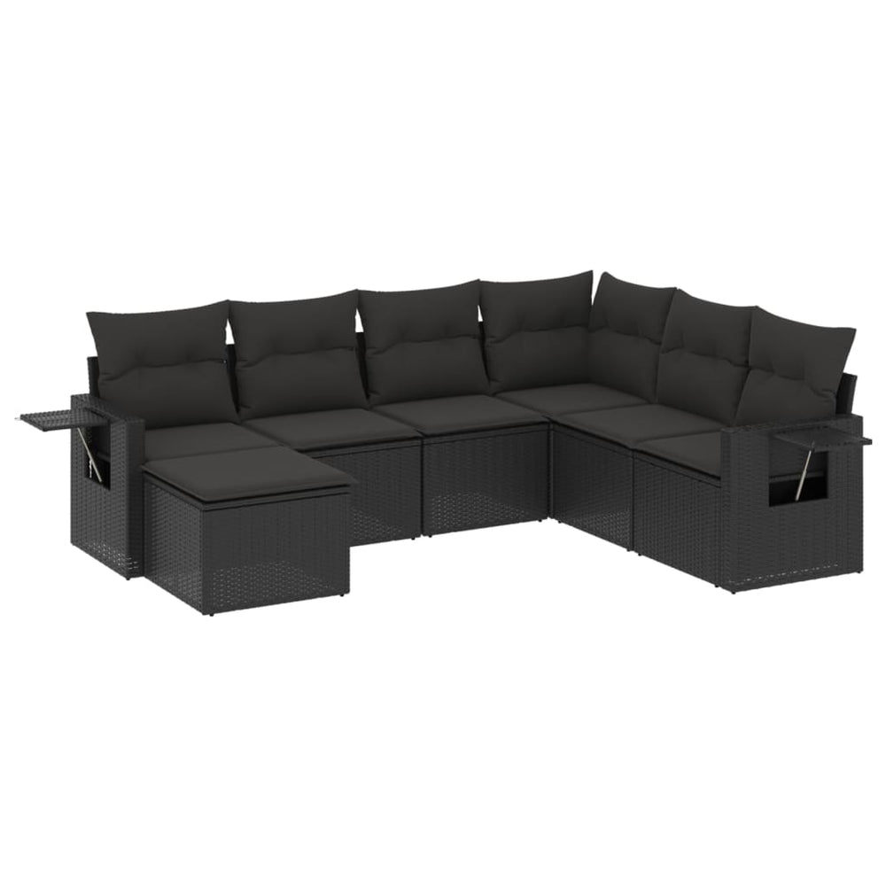 Set Canapele De Grădină Cu Perne, 7 Piese, , Poliratan