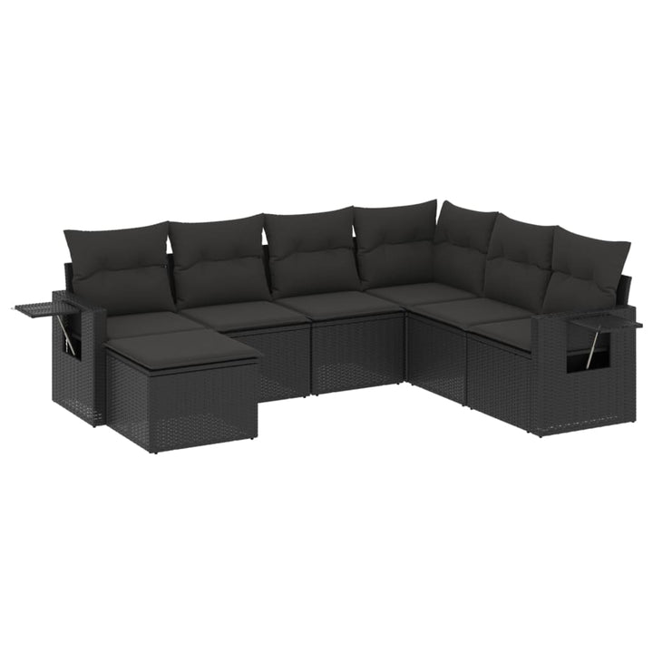 Set Canapele De Grădină Cu Perne, 7 Piese, , Poliratan