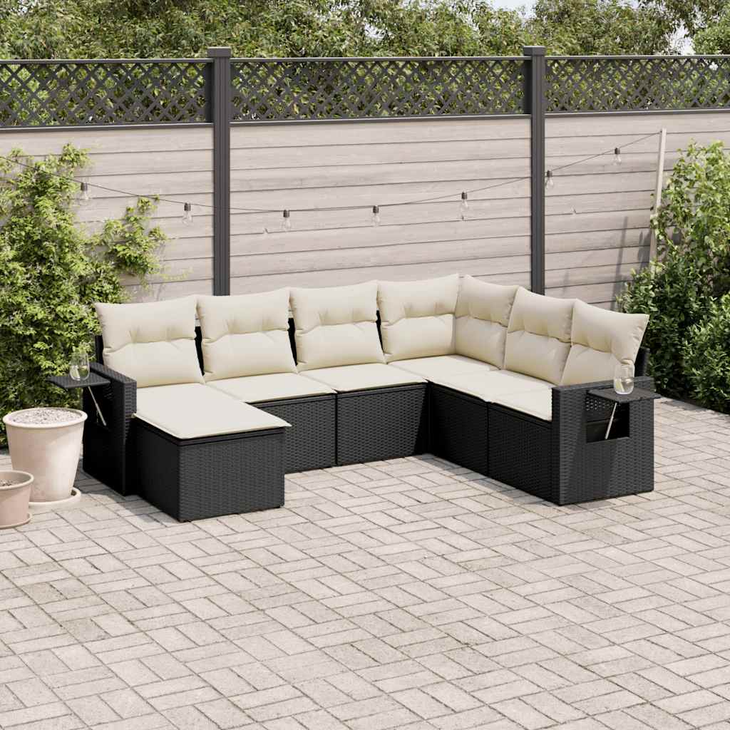 Set Canapele De Grădină Cu Perne, 7 Piese, , Poliratan