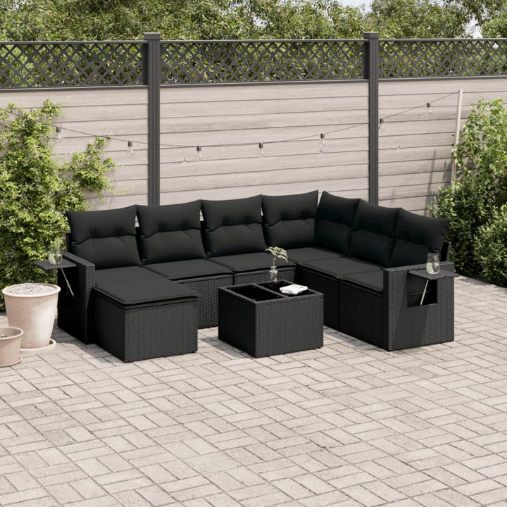 Set Canapele De Grădină Cu Perne, 7 Piese, , Poliratan
