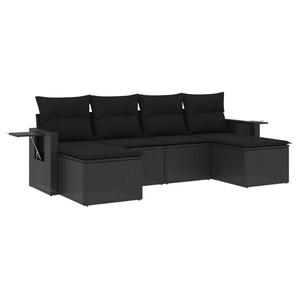 Set Mobilier De Grădină Cu Perne, 6 Piese, , Poliratan