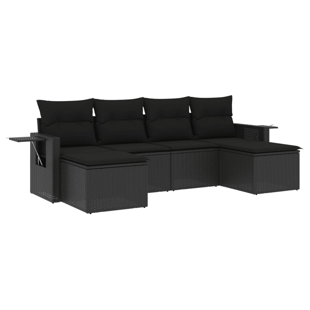 Set Mobilier De Grădină Cu Perne, 6 Piese, , Poliratan
