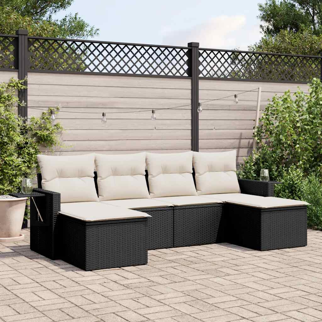 Set Mobilier De Grădină Cu Perne, 6 Piese, , Poliratan