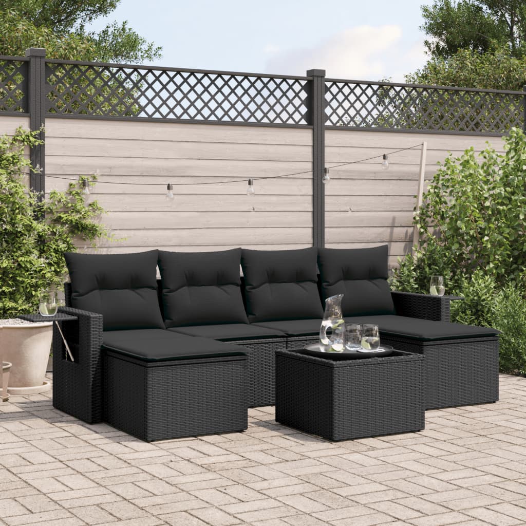Set Mobilier De Grădină Cu Perne, 6 Piese, , Poliratan