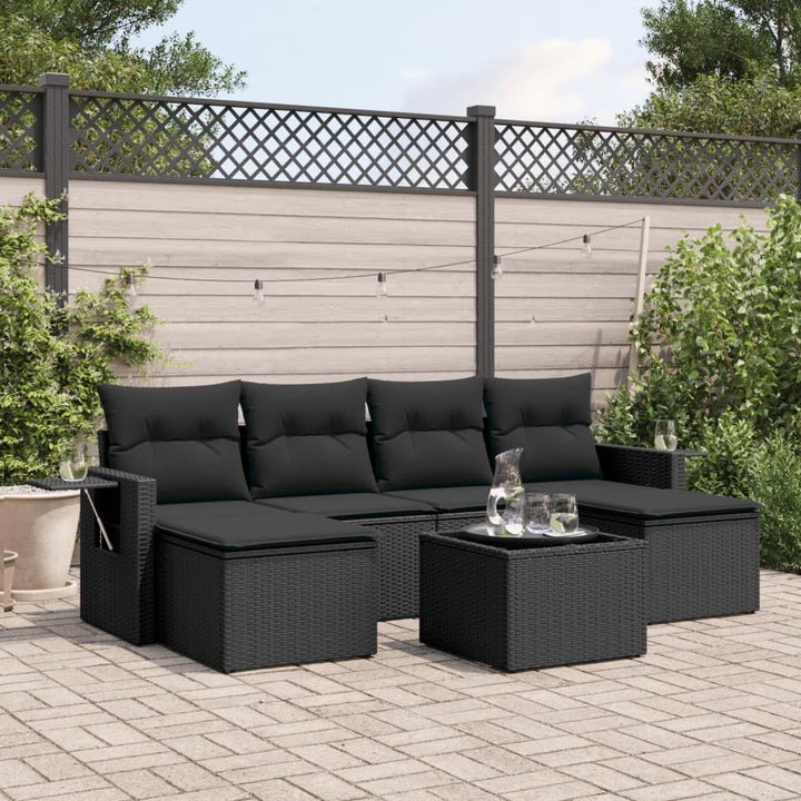 Set Mobilier De Grădină Cu Perne, 6 Piese, , Poliratan