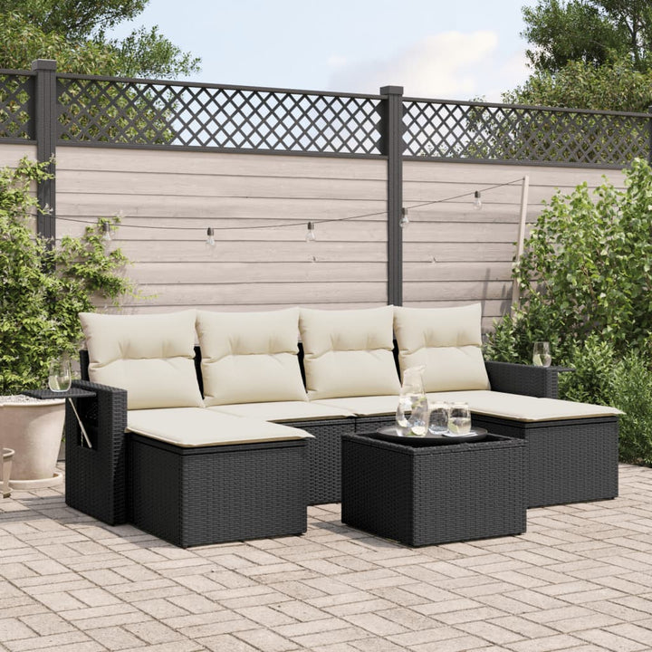 Set Mobilier De Grădină Cu Perne, 6 Piese, , Poliratan