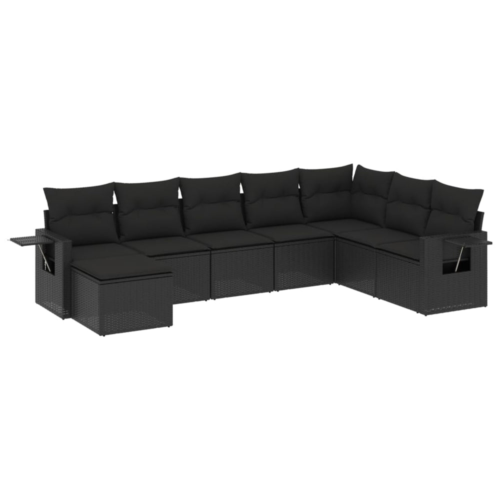 Set Mobilier De Grădină Cu Perne, 8 Piese, , Poliratan