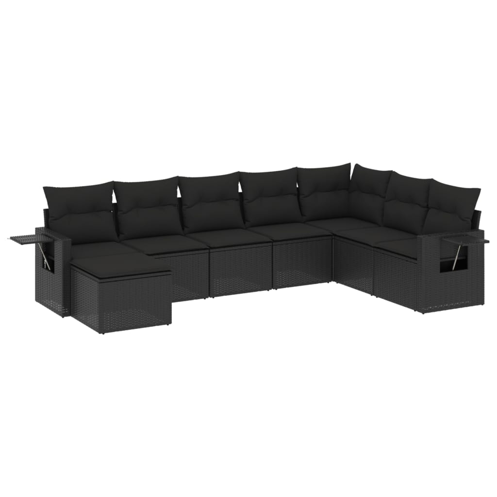 Set Mobilier De Grădină Cu Perne, 8 Piese, , Poliratan