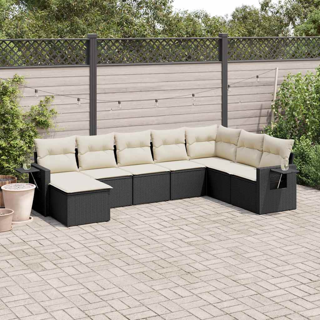 Set Mobilier De Grădină Cu Perne, 8 Piese, , Poliratan