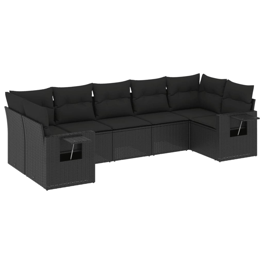 Set Canapele De Grădină Cu Perne, 7 Piese, , Poliratan