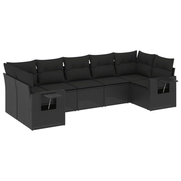 Set Canapele De Grădină Cu Perne, 7 Piese, , Poliratan