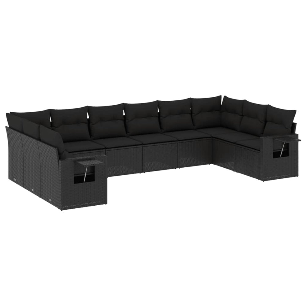 Set Canapele De Grădină Cu Perne, 10 Piese, , Poliratan