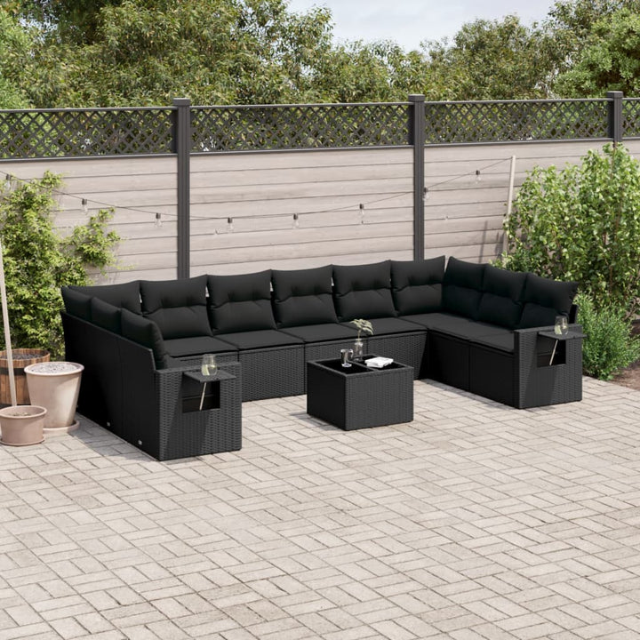 Set Canapele De Grădină Cu Perne, 10 Piese, , Poliratan