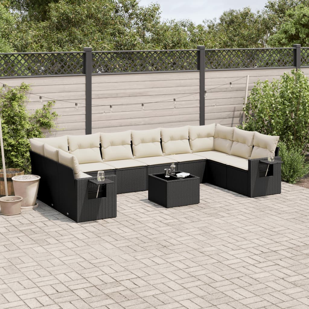 Set Canapele De Grădină Cu Perne, 10 Piese, , Poliratan