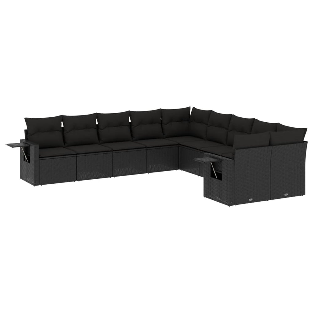 Set Canapele De Grădină Cu Perne, 10 Piese, , Poliratan