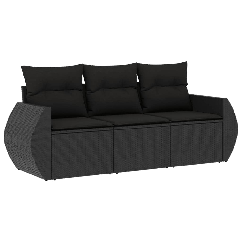 Set Mobilier De Grădină Cu Perne, 3 Piese, , Poliratan