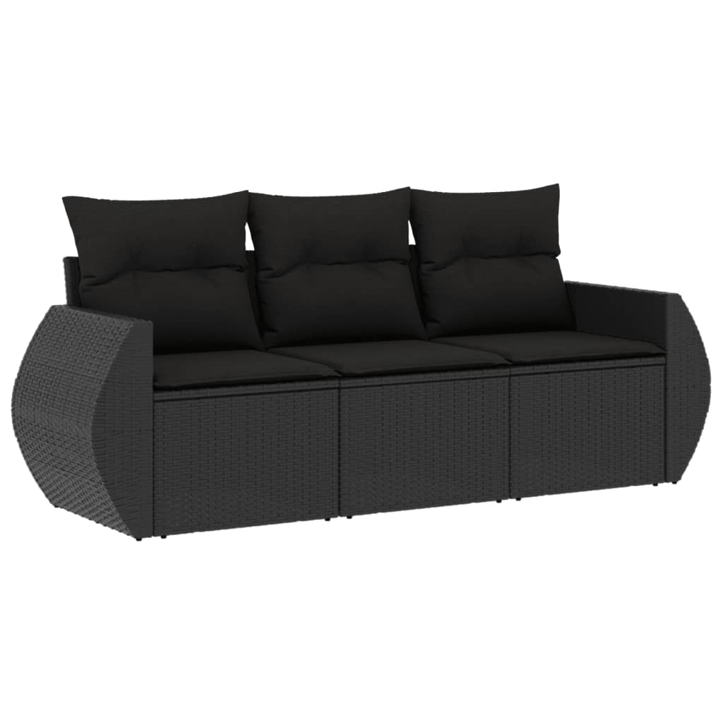 Set Mobilier De Grădină Cu Perne, 3 Piese, , Poliratan