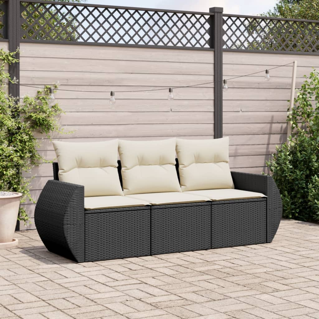 Set Mobilier De Grădină Cu Perne, 3 Piese, , Poliratan