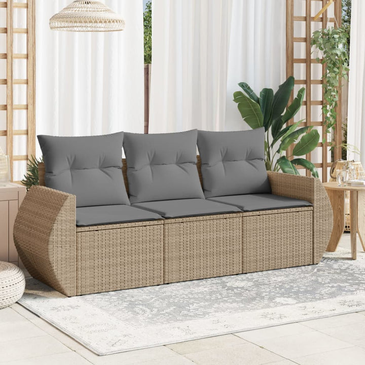 Set Mobilier De Grădină Cu Perne, 3 Piese, , Poliratan