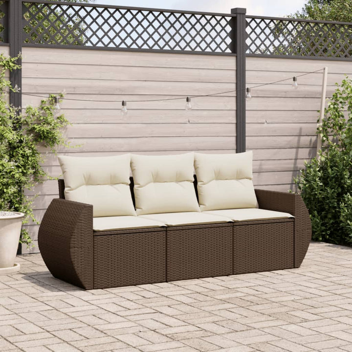 Set Mobilier De Grădină Cu Perne, 3 Piese, , Poliratan
