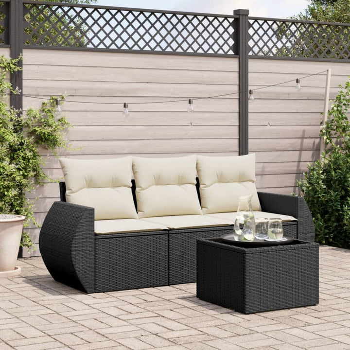 Set Mobilier De Grădină Cu Perne, 3 Piese, , Poliratan