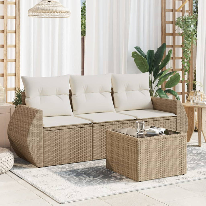 Set Mobilier De Grădină Cu Perne, 3 Piese, , Poliratan