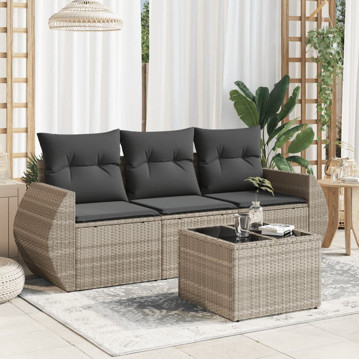 Set Mobilier De Grădină Cu Perne, 3 Piese, , Poliratan